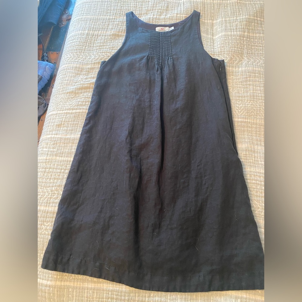 Vineyard Vines Black Linen Mini Dress